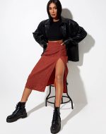 HIGO FASHION Women's Leopard Maxi Skirt,High Waist Stretch - Image 3